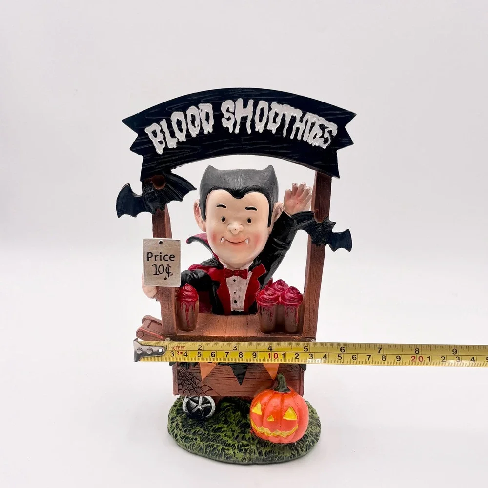 Halloween Vampire Blood Smoothies Stand Figurine Dracula Decor Fangs